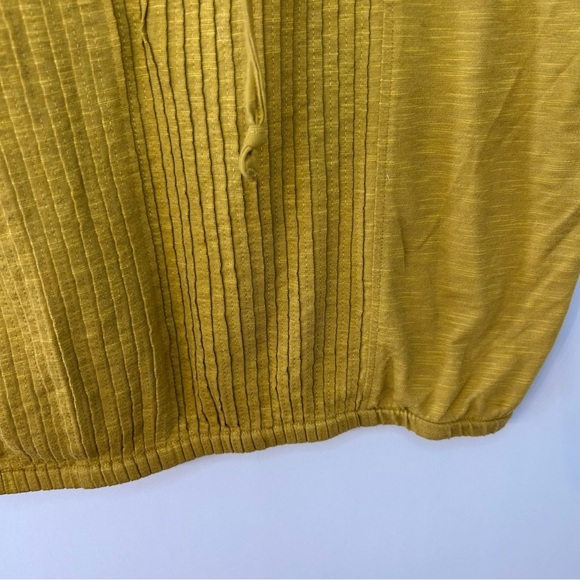 Prana Women's Ocupas Popover in Canella, Size M, Gold Top with Pleats, Boho - Picture 4 of 7